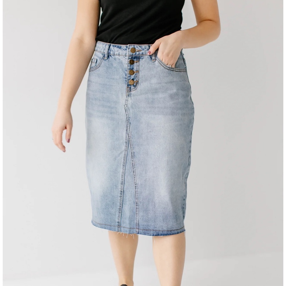 Haven denim skirt light wash